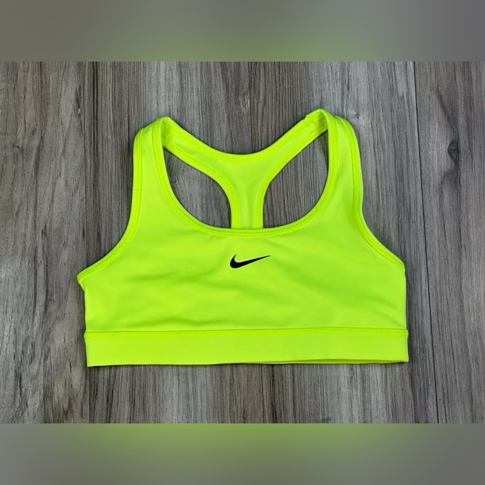 Nike Girls Sports Bra Volt/Black FJ7161-702 Size Medium Gym/Training Yoga Bra